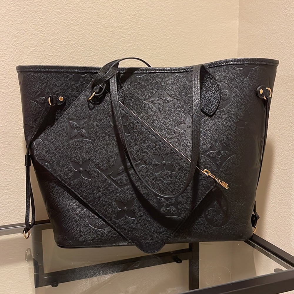 Louis Vuitton neverfull empreinte tote with insert